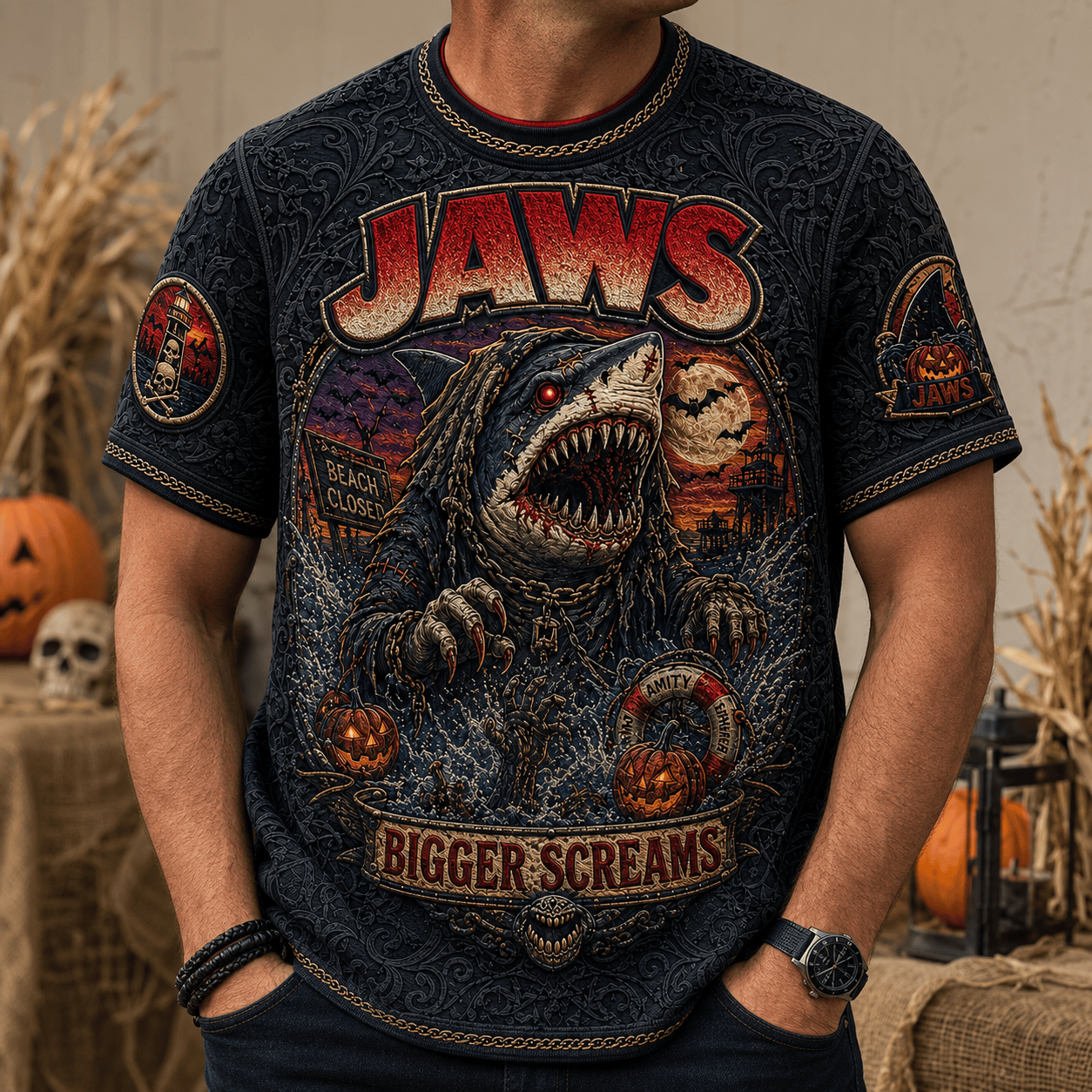 PREMIUM JAWS 3D EMBOSS SHIRT NTVA