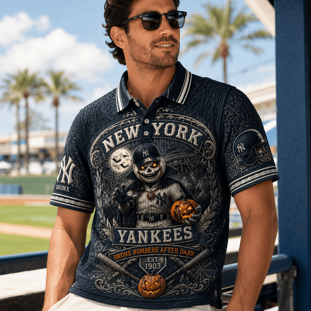 PREMIUM NYY EMBOSS POLO SHIRT NTNA
