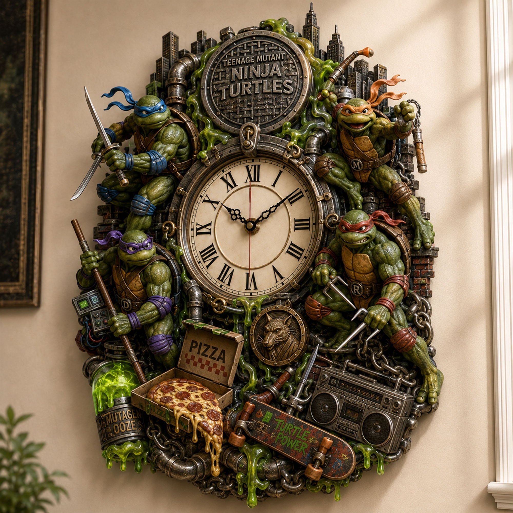 Premium TMNT Hanging Wall Clock TNSM