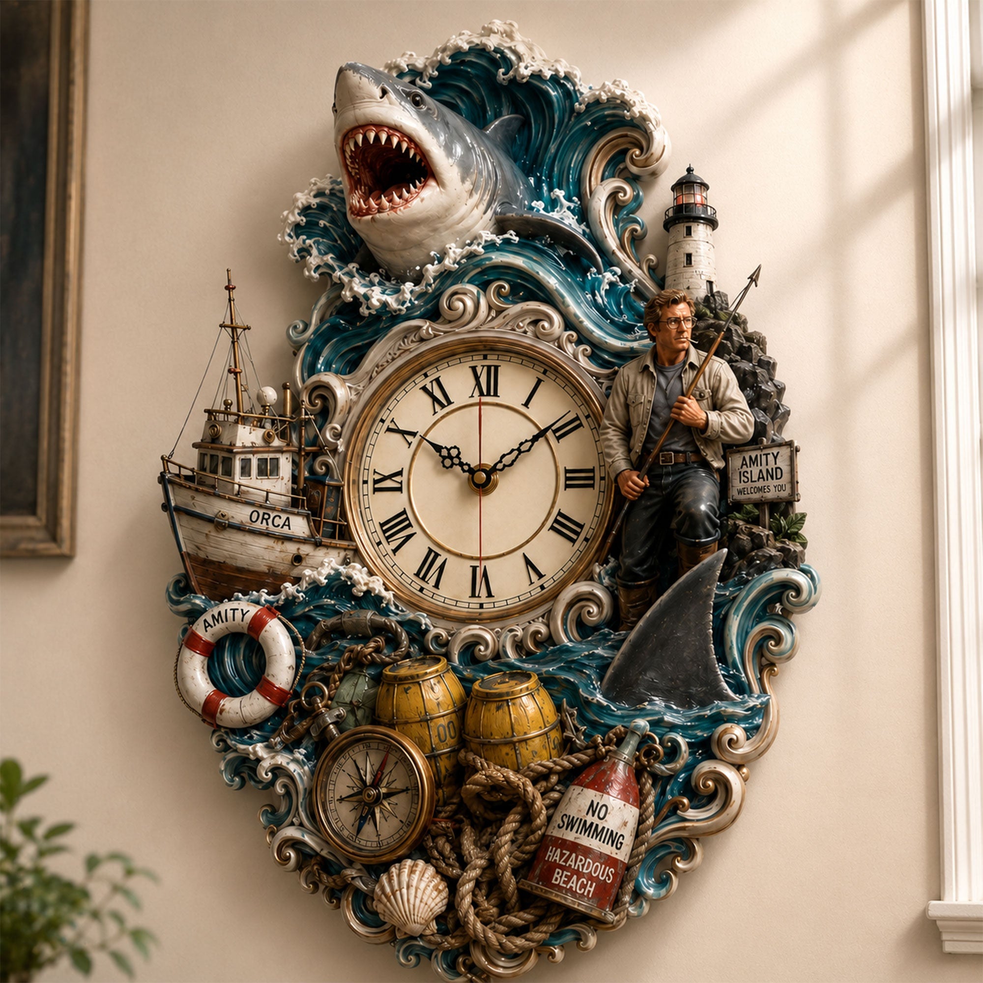 Premium JAWS Hanging Wall Clock TNSM