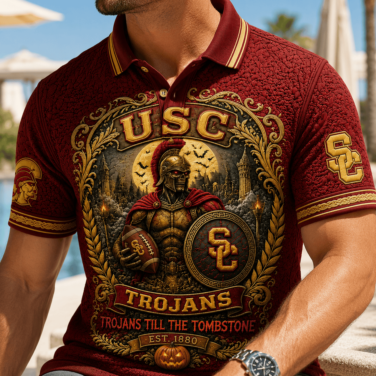PREMIUM USC EMBOSS POLO SHIRT NTNA