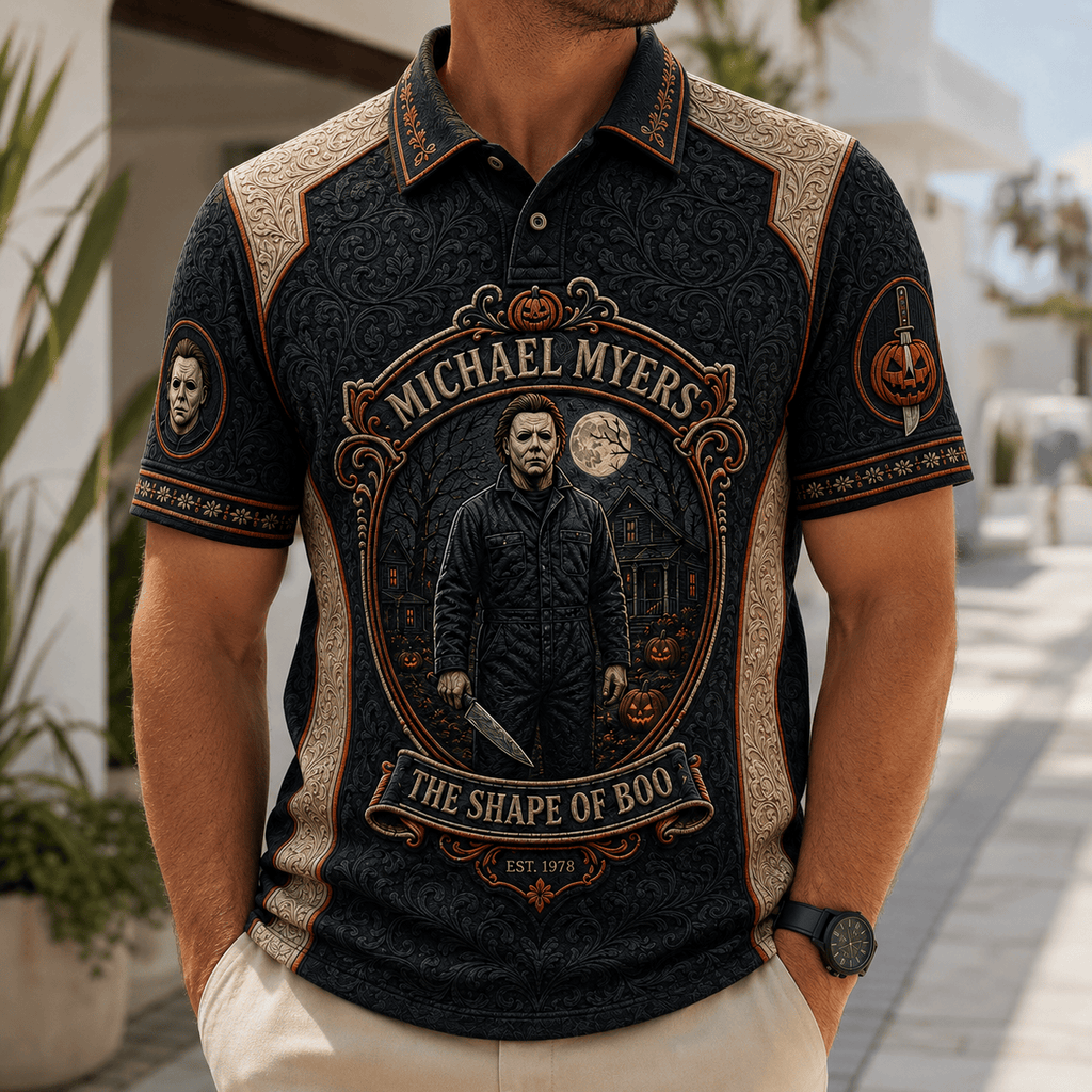 PREMIUM MCM EMBOSS POLO SHIRT HQH