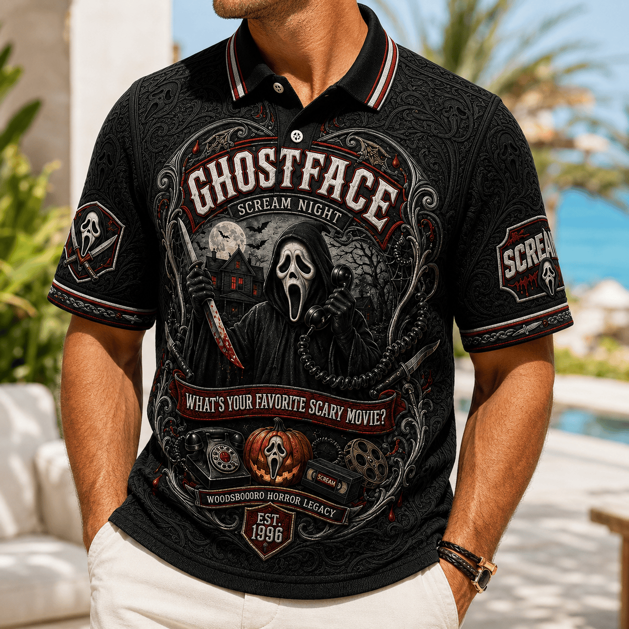 PREMIUM SCRE EMBOSS POLO SHIRT NTNA