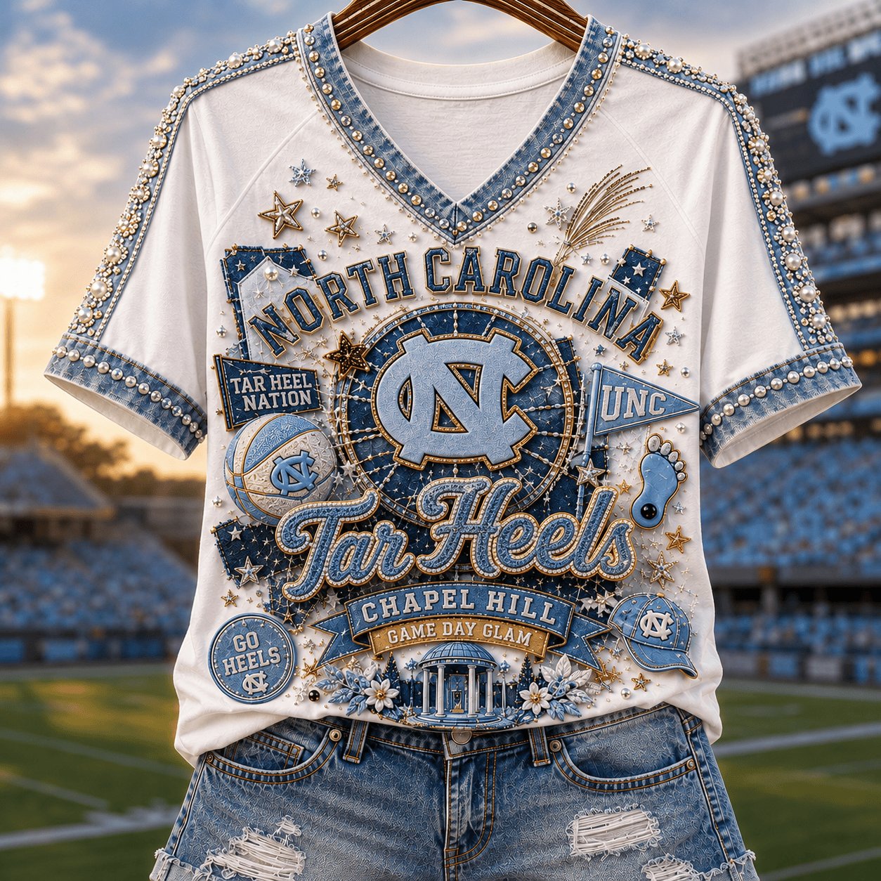 Premium UNC V-neck Shirt NTNA
